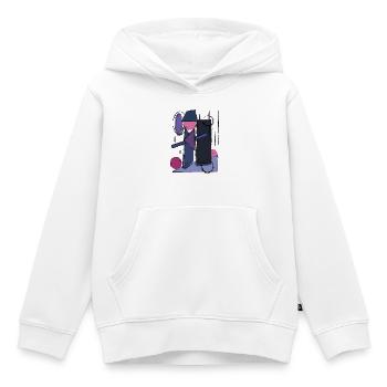 Abstraction géométrique dans un style rétro - Sweat Premium à capuche enfant bio - blanc - Devant - AI Model Kid Female (0cm)
