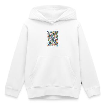 Abstraktes Farbmosaik - Kinder Premium Organic Hoodie - Weiß - Vorne - AI Model Kid Female (0cm)