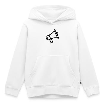 mégaphone - Sweat Premium à capuche enfant bio - blanc - Devant - AI Model Kid Female (0cm)