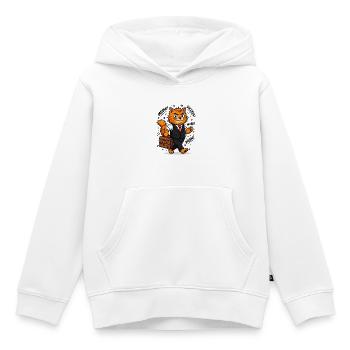  Fleißiger Business-Kater mit Aktentasche - Kinder Premium Organic Hoodie - Weiß - Vorne - AI Model Kid Female (0cm)