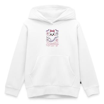 Fantôme effrayant d’Halloween - Sweat Premium à capuche enfant bio - blanc - Devant - AI Model Kid Female (0cm)