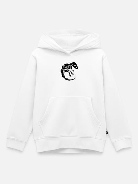 Prähistorische Dinosaurier-Fossilknochen - Kinder Premium Organic Hoodie - Weiß