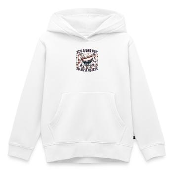 Aujourd’hui est un mauvais jour pour acheter un hot-dog brillant - Sweat Premium à capuche enfant bio - blanc - Devant - AI Model Kid Female (0cm)