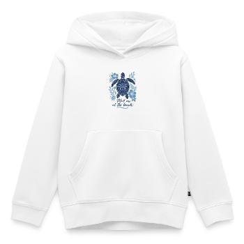 Meet me at the Beach – Schildkröte im Mandala-Stil - Kinder Premium Organic Hoodie - Weiß - Vorne - AI Model Kid Female (0cm)