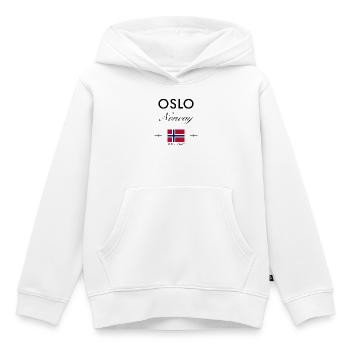 Oslo Norwegen Koordinaten Reise Souvenir - Kinder Premium Organic Hoodie - Weiß - Vorne - AI Model Kid Female (0cm)
