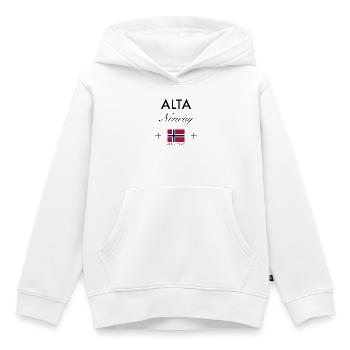 Alta Norwegen Koordinaten Reise Souvenir - Kinder Premium Organic Hoodie - Weiß - Vorne - AI Model Kid Female (0cm)
