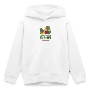 Liebe dein Gemüse Frisch Lokal - Kinder Premium Organic Hoodie - Weiß - Vorne - AI Model Kid Female (0cm)