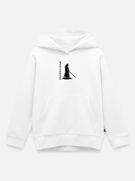Samurai-Schatten: Katana Noir - Kinder Premium Organic Hoodie - Weiß