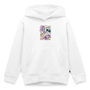 80er 90er Retro Technik Nostalgie Gamer - Kinder Premium Organic Hoodie - Weiß - Vorne - AI Model Kid Female (0cm)