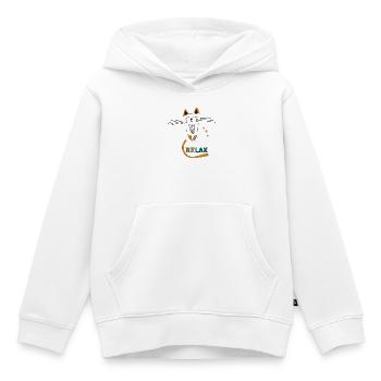 Katze beim Relaxen - Kinder Premium Organic Hoodie - Weiß - Vorne - AI Model Kid Female (0cm)