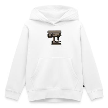 Standbohrmaschine Werkzeug Icon - Kinder Premium Organic Hoodie - Weiß - Vorne - AI Model Kid Female (0cm)