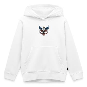 Königlicher US Adler – Freiheit & Krone Wappen - Kinder Premium Organic Hoodie - Weiß - Vorne - AI Model Kid Female (0cm)