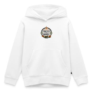 Fueled By Coffee And Gravel Cycling Shirt - Kids Premium Organic Hoodie - white - Front - AI Model Kid Female (0cm)