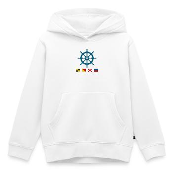 Love – Maritime steering wheel with signal flags - Kids Premium Organic Hoodie - white - Front - AI Model Kid Female (0cm)