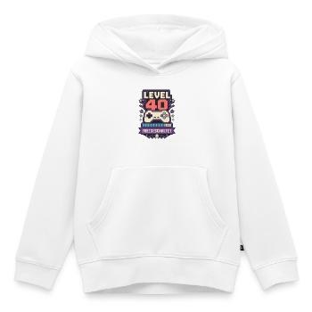 Level 40 erreicht – Gaming Geburtstag Spruch - Kinder Premium Organic Hoodie - Weiß - Vorne - AI Model Kid Female (0cm)
