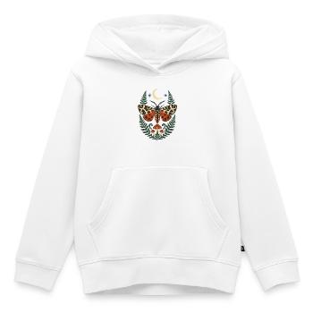 Nachtfalter Waldmotiv mit Farn und Mond - Kinder Premium Organic Hoodie - Weiß - Vorne - AI Model Kid Female (0cm)