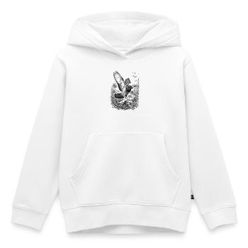 Pigeon en vol dans la nature dans un style de dessin détaillé - Sweat Premium à capuche enfant bio - blanc - Devant - AI Model Kid Female (0cm)
