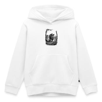 Wildes Nashorn in Natur im kunstvollem Zeichenstil - Kinder Premium Organic Hoodie - Weiß - Vorne - AI Model Kid Female (0cm)