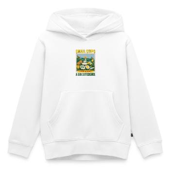 Kleine Schritte Große Wirkung - Kinder Premium Organic Hoodie - Weiß - Vorne - AI Model Kid Female (0cm)