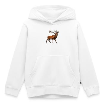 Hirsch Rothirsch Wild Rotwild - Kinder Premium Organic Hoodie - Weiß - Vorne - AI Model Kid Female (0cm)