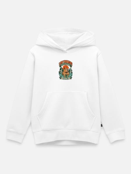 Capybara – Niederdruck-Profi - Kinder Premium Organic Hoodie - Weiß