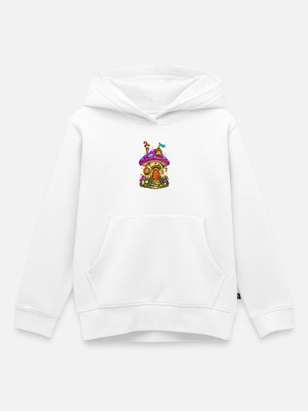 Wunderwald Pilzhäuschen - Kinder Premium Organic Hoodie - Weiß