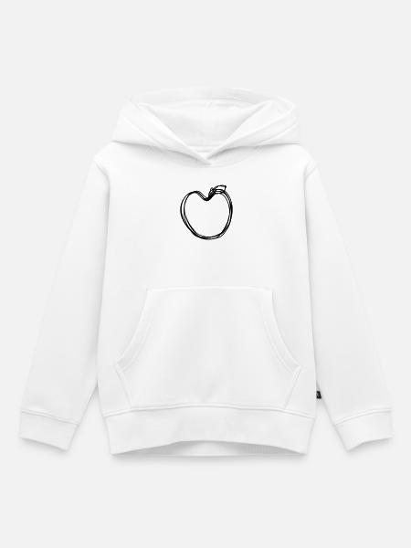 Apfel handgezeichnet - Kinder Premium Organic Hoodie - Weiß