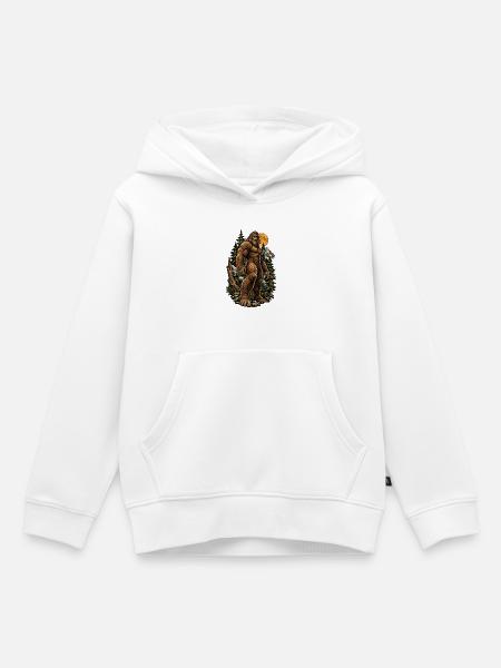 Bigfoot im Mondlichtwald - Kinder Premium Organic Hoodie - Weiß