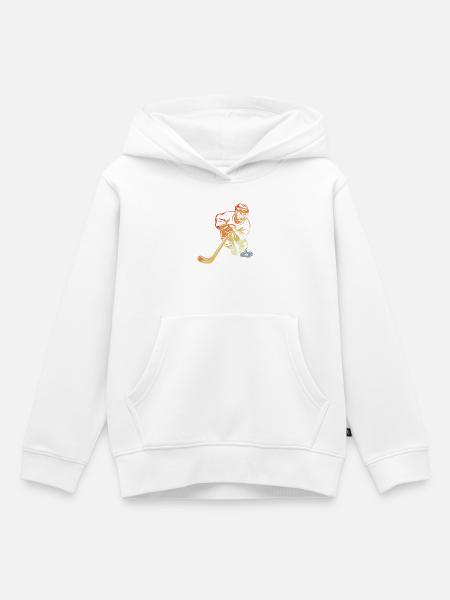 Eishockeyspieler Retro - Kinder Premium Organic Hoodie - Weiß