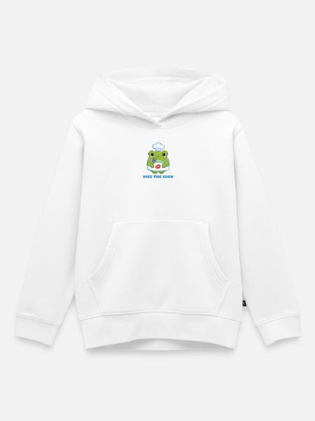 Kochfrosch Küss den Koch - Kinder Premium Organic Hoodie - Weiß