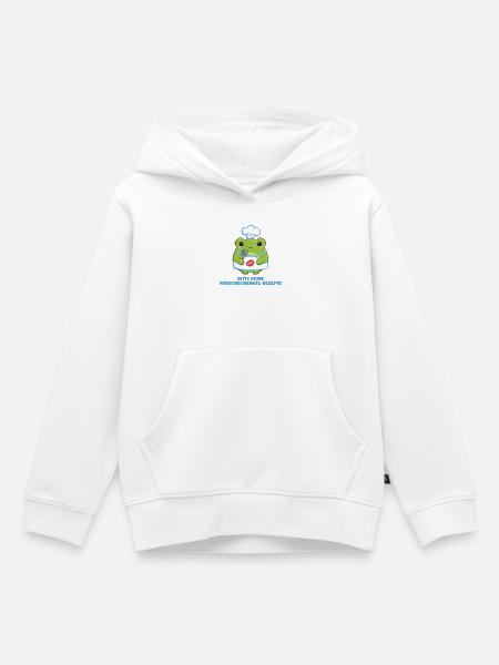 Kochfrosch mit Lippenstiftkuss und Froschschenkel - Kinder Premium Organic Hoodie - Weiß