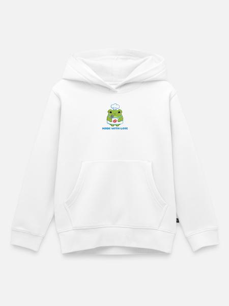 Kochfrosch mit Liebe - Kinder Premium Organic Hoodie - Weiß