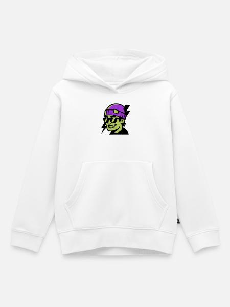 Skater Profil Blitz Grafik - Kinder Premium Organic Hoodie - Weiß