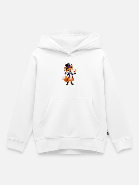 Zaubernder Fuchs Magier-Charakter - Kinder Premium Organic Hoodie - Weiß