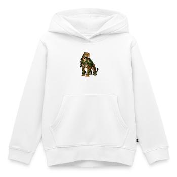 Dschungel Leopard mit Goldschmuck - Kinder Premium Organic Hoodie - Weiß - Vorne - AI Model Kid Female (0cm)