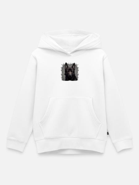 Dunkler Schäferhund  - Kinder Premium Organic Hoodie - Weiß
