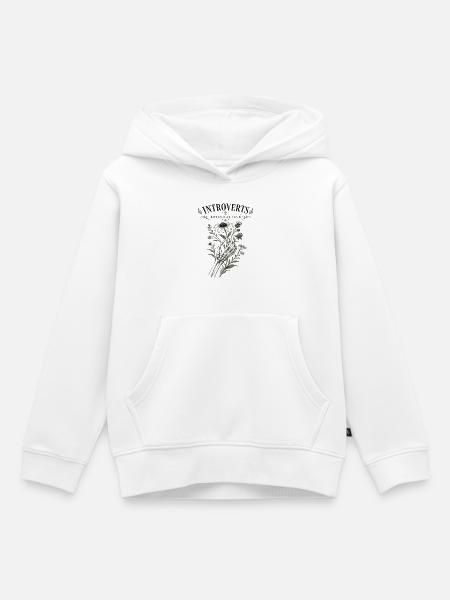 Introvert Botanischer Klub Blumen - Kinder Premium Organic Hoodie - Weiß