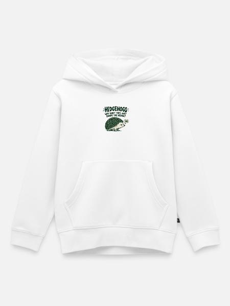 Igel und Hecke – trockener Tierwitz - Kinder Premium Organic Hoodie - Weiß