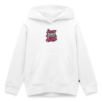 Hübsche Mädchen heben schwer – Motivation im Frauen-Fitnessstudio - Kinder Premium Organic Hoodie - Weiß - Vorne - AI Model Kid Female (0cm)