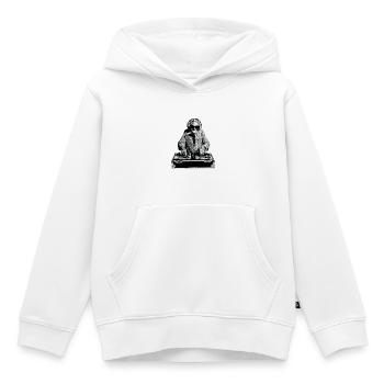 DJ Oma - Kinder Premium Organic Hoodie - Weiß - Vorne - AI Model Kid Female (0cm)