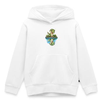 Kleiner Krokodil am Teich - Kinder Premium Organic Hoodie - Weiß - Vorne - AI Model Kid Female (0cm)