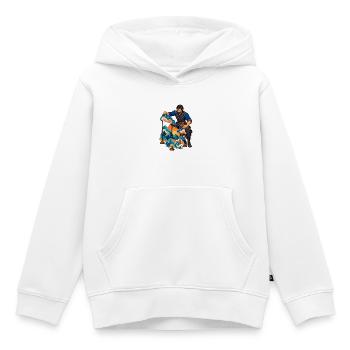 Wolkenkulissen-Szenenmeister mit Bergsonne - Kinder Premium Organic Hoodie - Weiß - Vorne - AI Model Kid Female (0cm)