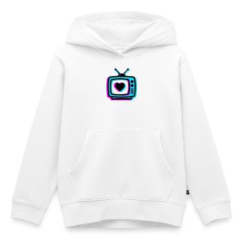 Neon Herz TV Retro - Kinder Premium Organic Hoodie - Weiß - Vorne - AI Model Kid Female (0cm)