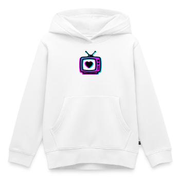 Pink TV Herz Glitch Icon - Kinder Premium Organic Hoodie - Weiß - Vorne - AI Model Kid Female (0cm)