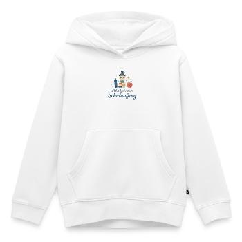 Schulanfang: Lächelnde Schulutensilien - Kinder Premium Organic Hoodie - Weiß - Vorne - AI Model Kid Female (0cm)