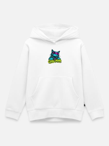 Coole Mama Katze Neon-Grafik - Kinder Premium Organic Hoodie - Weiß