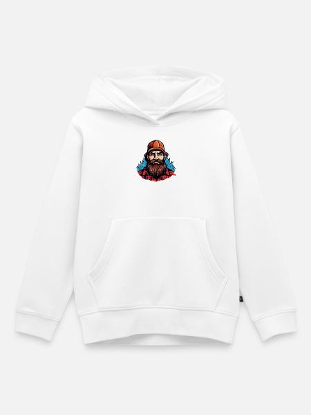 Lumberjack mit rotem Flanell - Kinder Premium Organic Hoodie - Weiß
