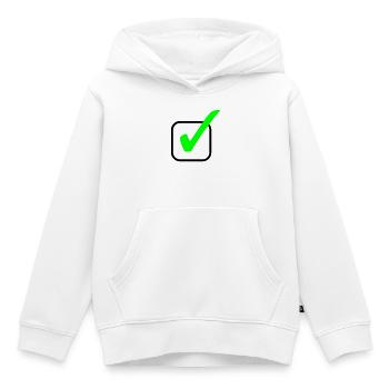 Neon-Grüner Haken Print - Kinder Premium Organic Hoodie - Weiß - Vorne - AI Model Kid Female (0cm)