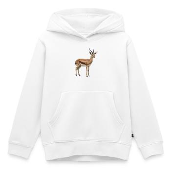 Gazellen-Silhouette im Goldenen Horizont - Kinder Premium Organic Hoodie - Weiß - Vorne - AI Model Kid Female (0cm)