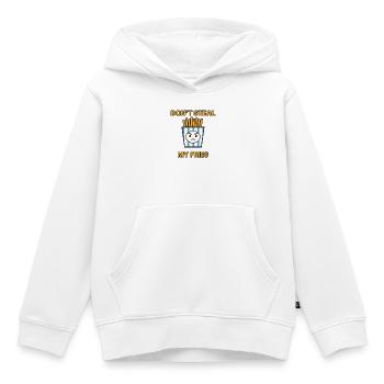 Pommes – Don’t steal my fries – lustiger Spruch - Kinder Premium Organic Hoodie - Weiß - Vorne - AI Model Kid Female (0cm)